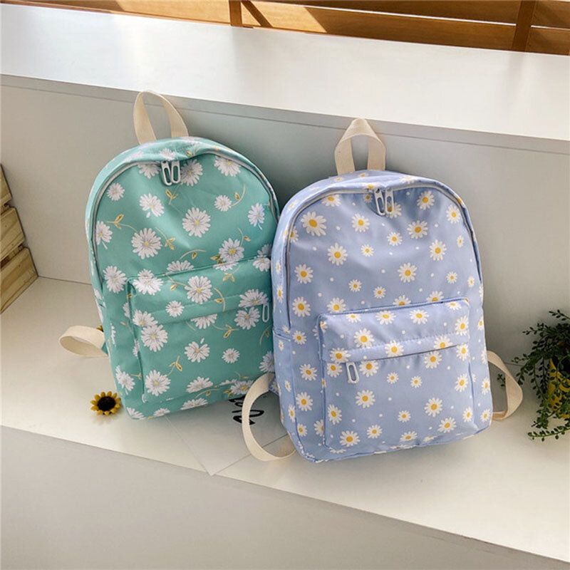 Femmes Nylon Daisy Casual Campus Backpack School Bag