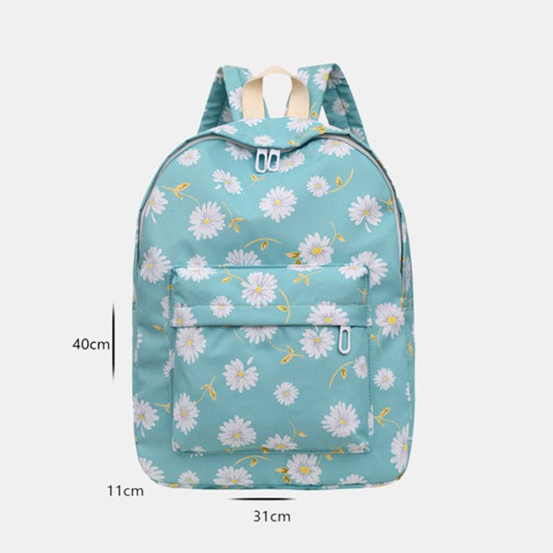 Femmes Nylon Daisy Casual Campus Backpack School Bag