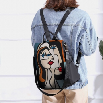 Femmes Nylon Dessin Animé Abstrait Bâton Figure Motif Grande Capacité Sacs À Bandoulière Sac À Dos