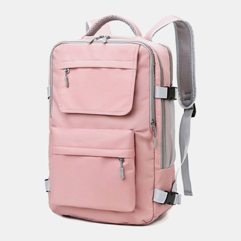 Femmes Nylon Multi-poches Chaussures Compartiment Sac À Dos Multifonction Grande Capacité Sac De Voyage