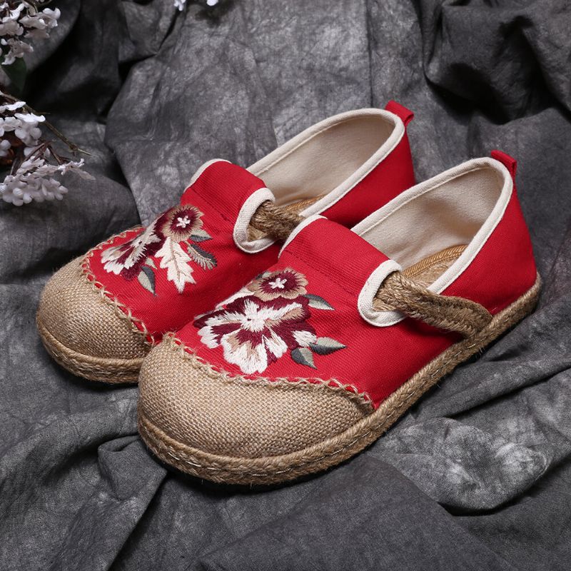 Femmes Old Peking Flowers Broderie Casual Espadrille Mocassins