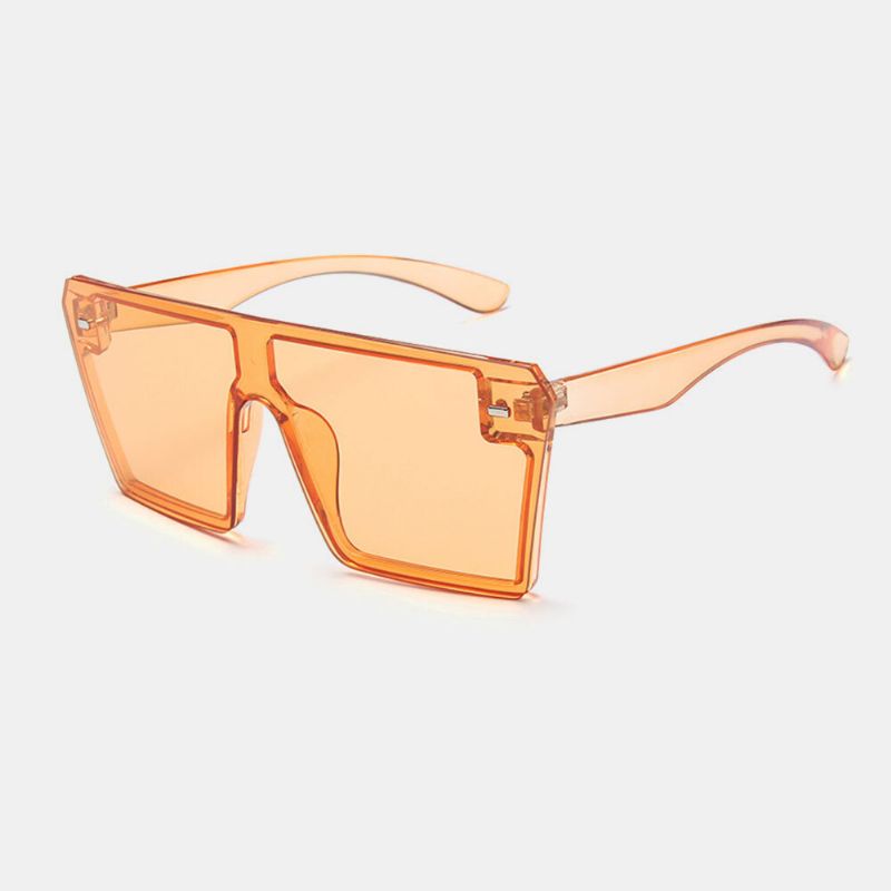 Femmes One-piece Plus Size Frame Reteo Square Shape Bright Color Personnalité Lunettes De Soleil