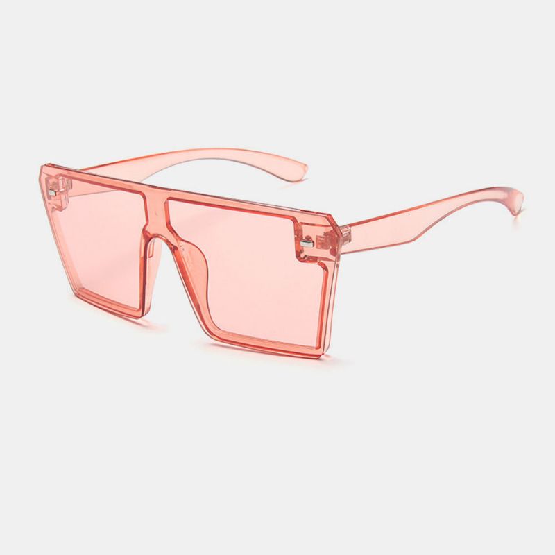 Femmes One-piece Plus Size Frame Reteo Square Shape Bright Color Personnalité Lunettes De Soleil