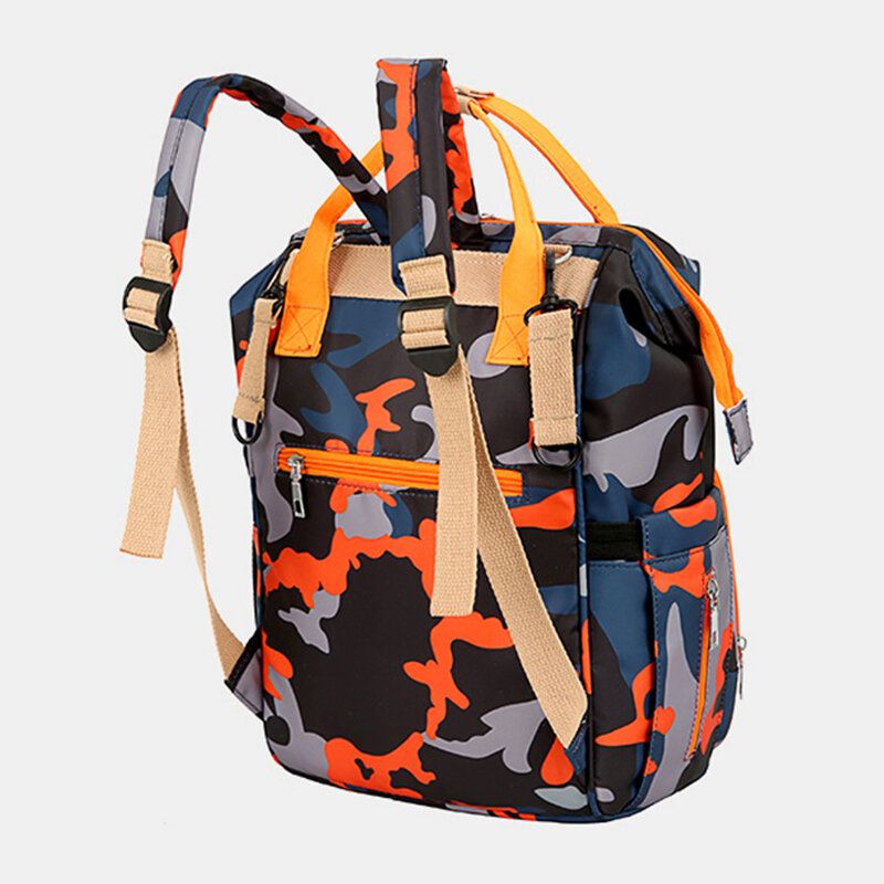 Femmes Oxford Camo Multifonctionnel Grande Capacité Sac À Dos Imperméable Mommy Bag