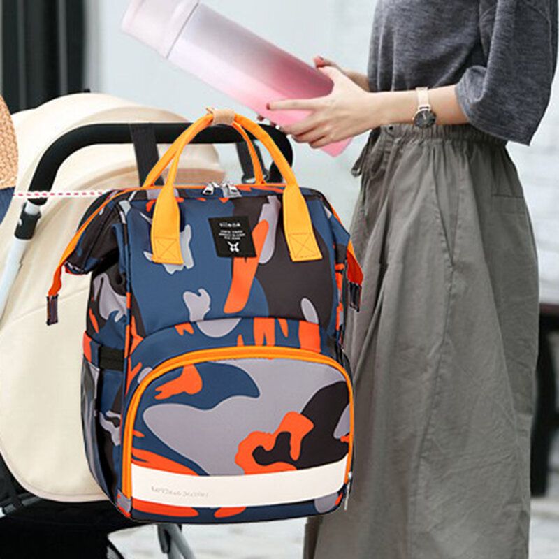 Femmes Oxford Camo Multifonctionnel Grande Capacité Sac À Dos Imperméable Mommy Bag