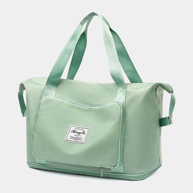 Femmes Oxford Dry Wet Séparation Gym Sac Évolutif Pliable Conception Sac À Bandoulière Grande Capacité Sangle Fixe Étanche Portable Sac De Voyage