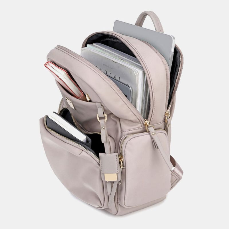 Femmes Oxford Grande Capacité Multi-poches Sac À Dos Casual 13.3/14 Pouces Sac Pour Ordinateur Portable