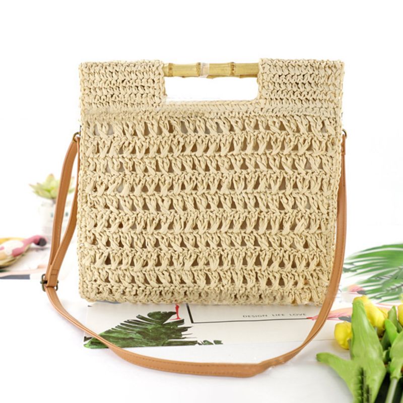 Femmes Paille Élégant Vacances Sac À Bandoulière Convertible Sangle Casual Plage Doux Sac À Main