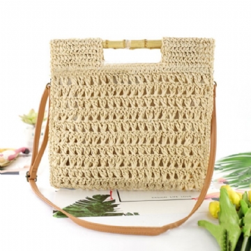 Femmes Paille Élégant Vacances Sac À Bandoulière Convertible Sangle Casual Plage Doux Sac À Main