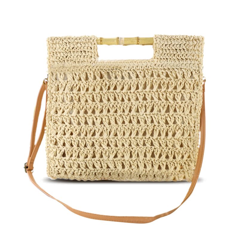 Femmes Paille Élégant Vacances Sac À Bandoulière Convertible Sangle Casual Plage Doux Sac À Main