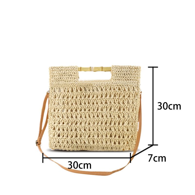 Femmes Paille Élégant Vacances Sac À Bandoulière Convertible Sangle Casual Plage Doux Sac À Main