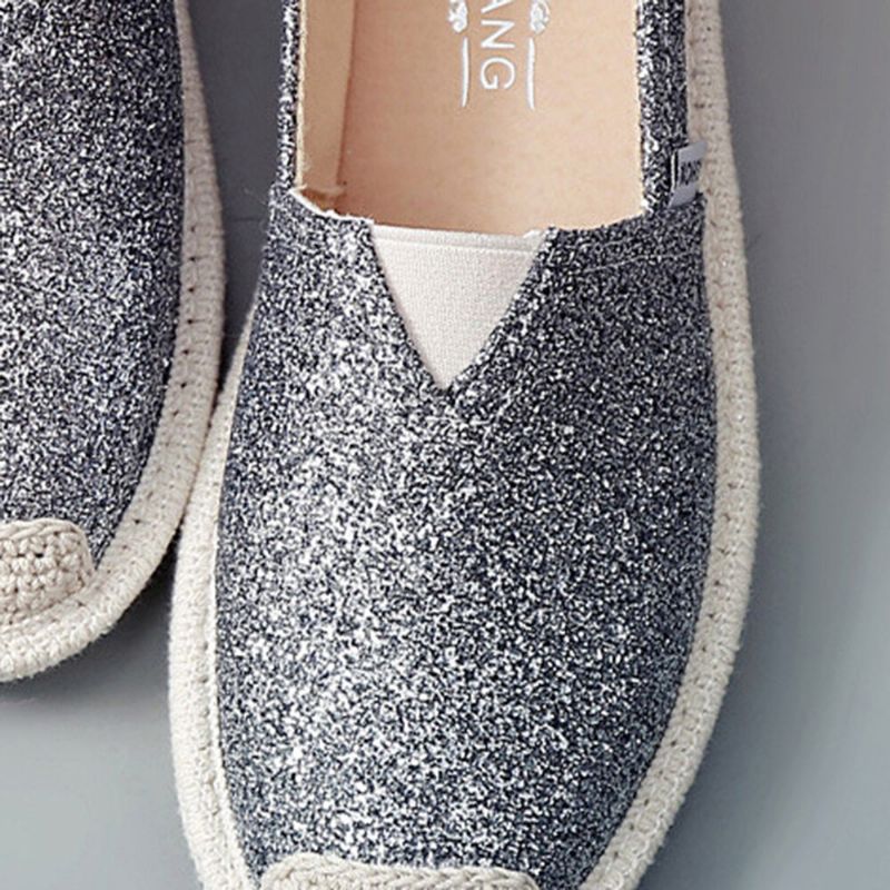 Femmes Paillettes Décor Élastique Bande Doux Confortable Casual Pêcheur Appartements Chaussures