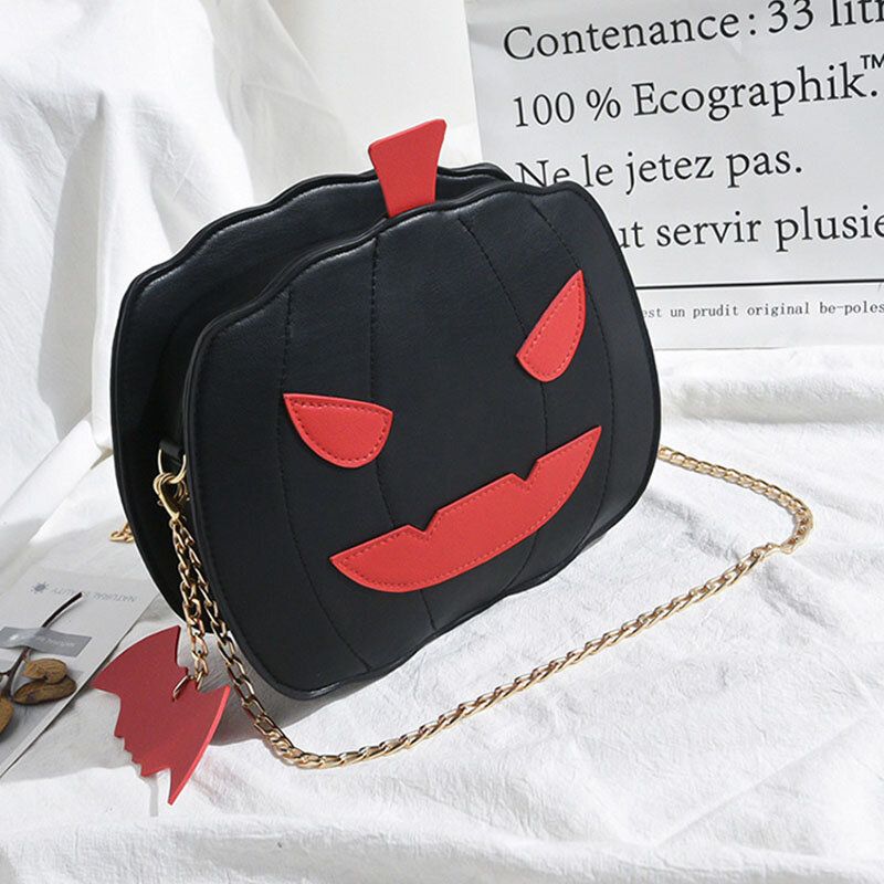 Femmes Patchwork Chaînes Halloween Citrouille Sac Bandoulière Sac