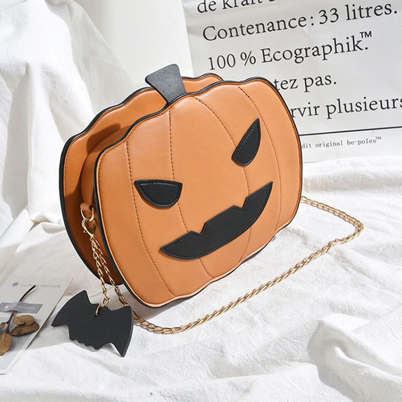 Femmes Patchwork Chaînes Halloween Citrouille Sac Bandoulière Sac