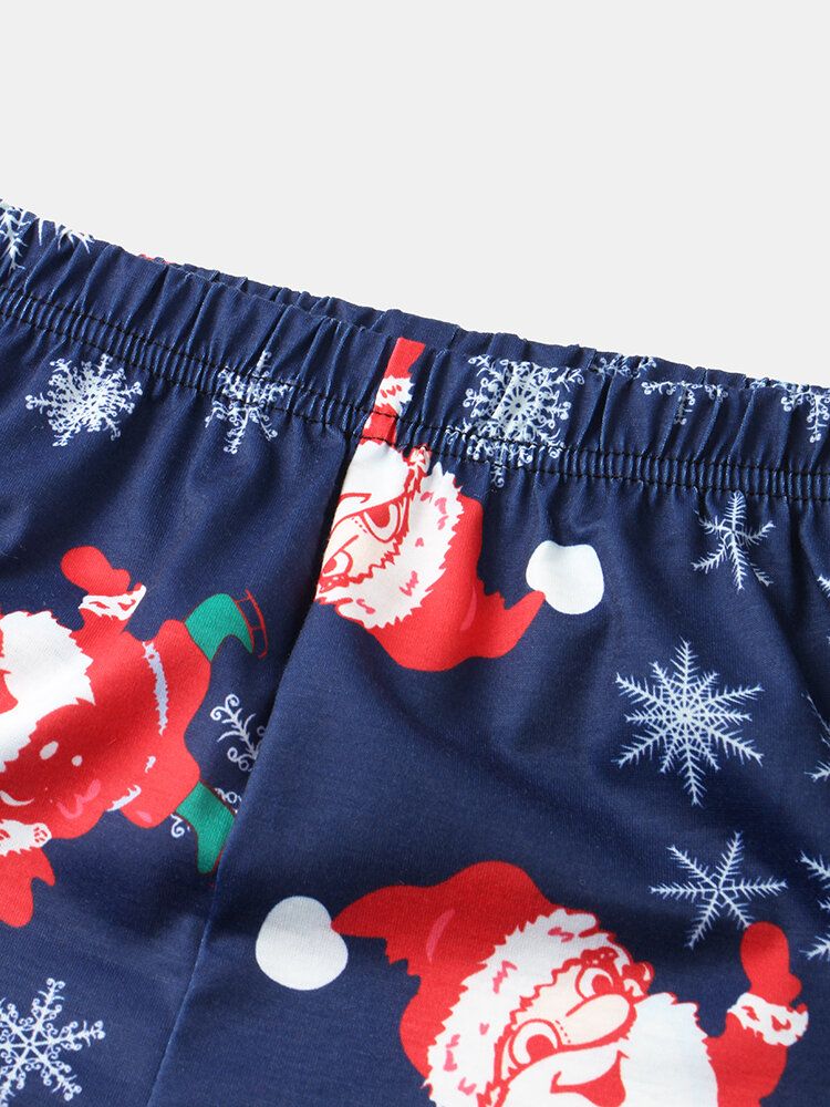 Femmes Père Noël Imprimé Manches Longues Pull Lâche Taille Élastique Pantalon De Noël Pyjama Ensemble