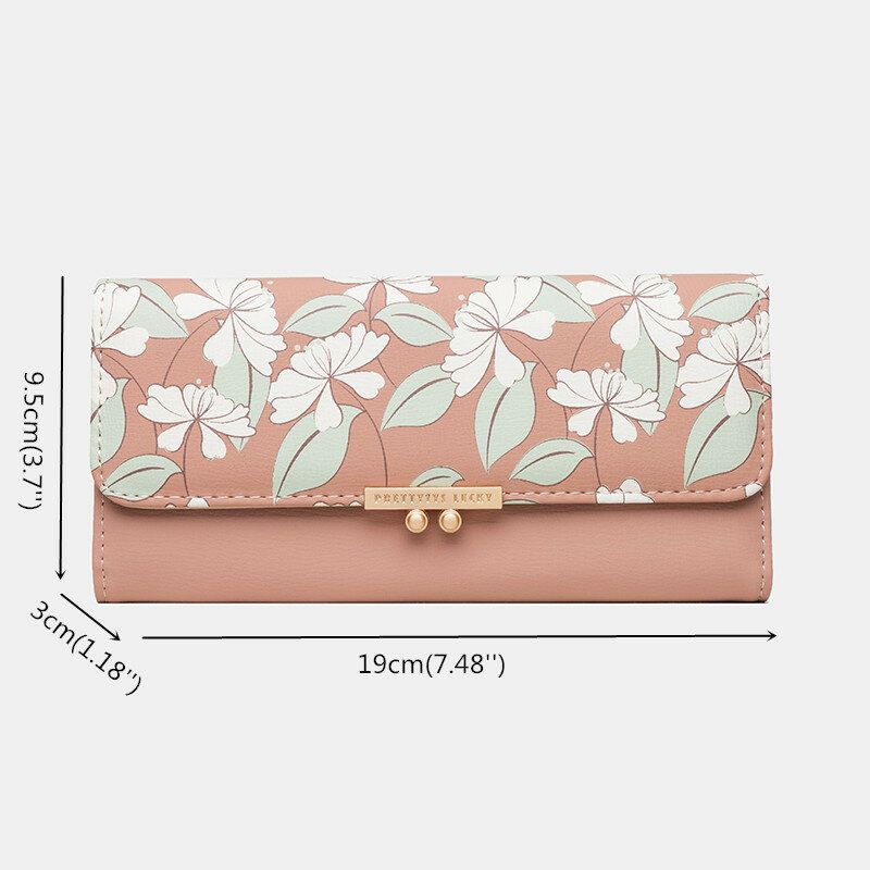 Femmes Plantes 9 Emplacements Pour Cartes Floral Trifold Wallet Purse