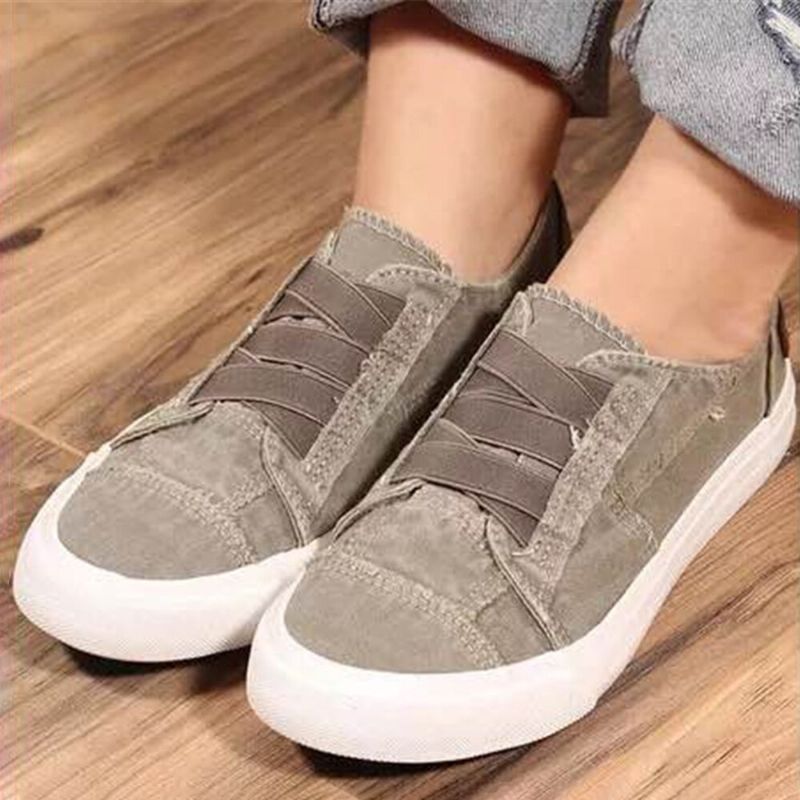 Femmes Plus Size Elastic Band Slip On Solid Color Casual Daily Flats