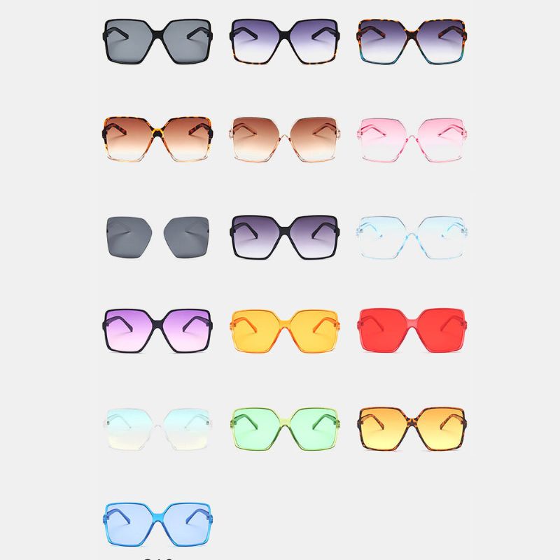 Femmes Plus Size Frame Square Shape Fashion Trend Retro Uv Protection Sunglasses