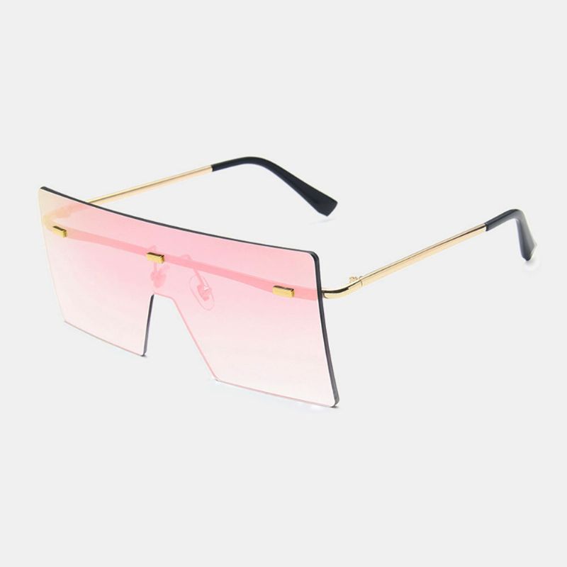 Femmes Plus Size One-piece Frameless Square Shape Fashion Personality Uv Protection Lunettes De Soleil