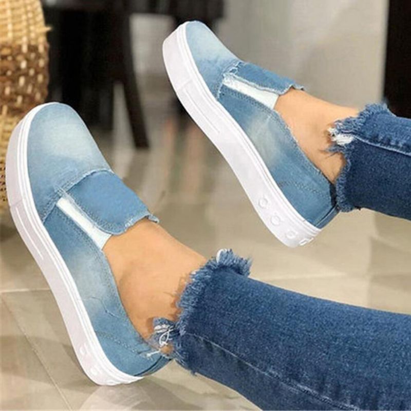 Femmes Plus Size Slip On Canvas Elastic Band Casual Daily Canvas Flats