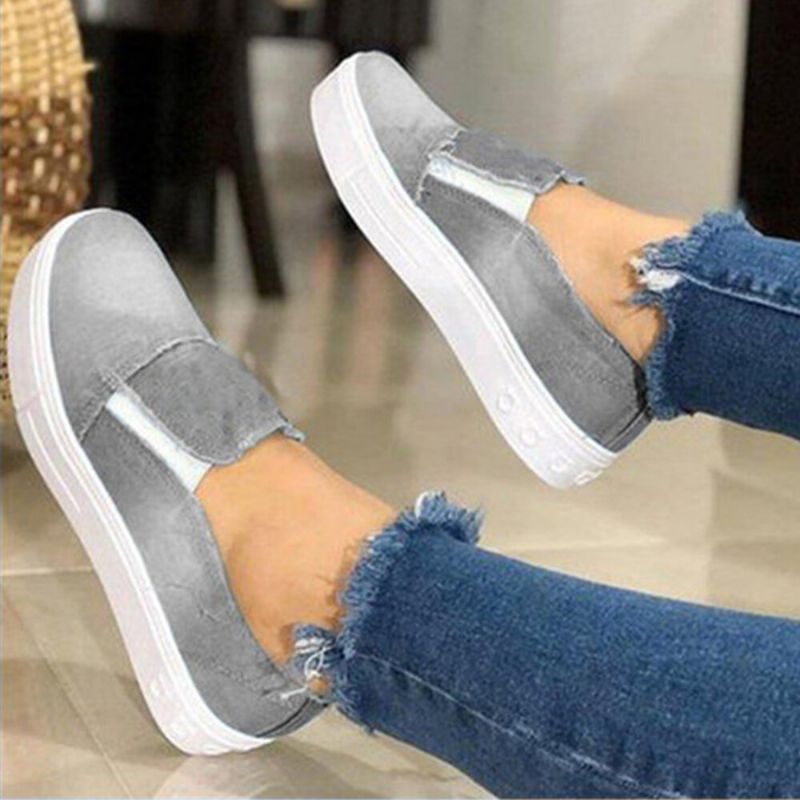 Femmes Plus Size Slip On Canvas Elastic Band Casual Daily Canvas Flats