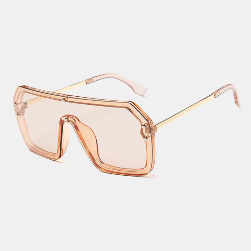 Femmes Plus La Taille Cadre Épais Une Pièce Forme Carrée Personnalité De La Mode Tendance Uv Protection Lunettes De Soleil