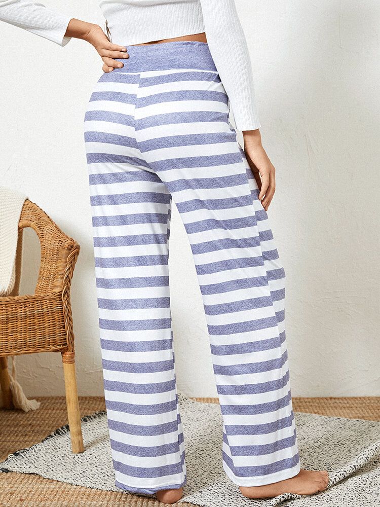 Femmes Plus La Taille Rayé Bref Style Cordon Taille Lâche Quotidien Maison Pyjama Pantalon