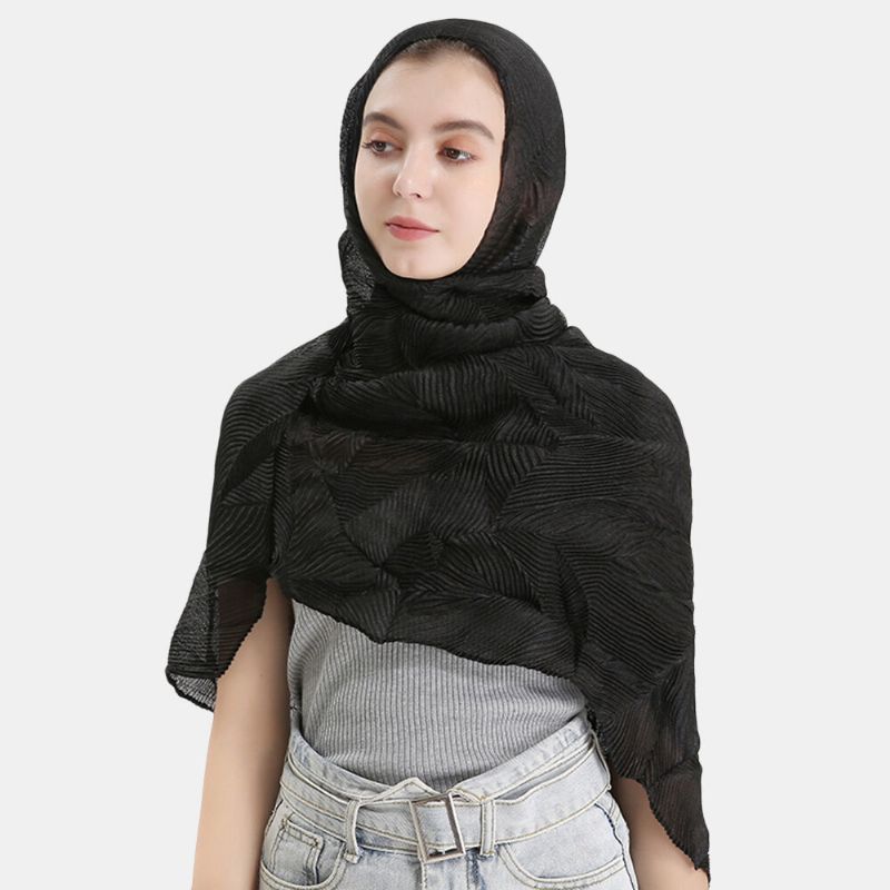 Femmes Polyester Solide Couleur Soie Ethnique Turban Hijab