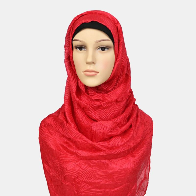 Femmes Polyester Solide Couleur Soie Ethnique Turban Hijab