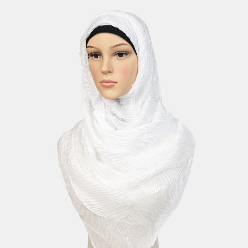 Femmes Polyester Solide Couleur Soie Ethnique Turban Hijab