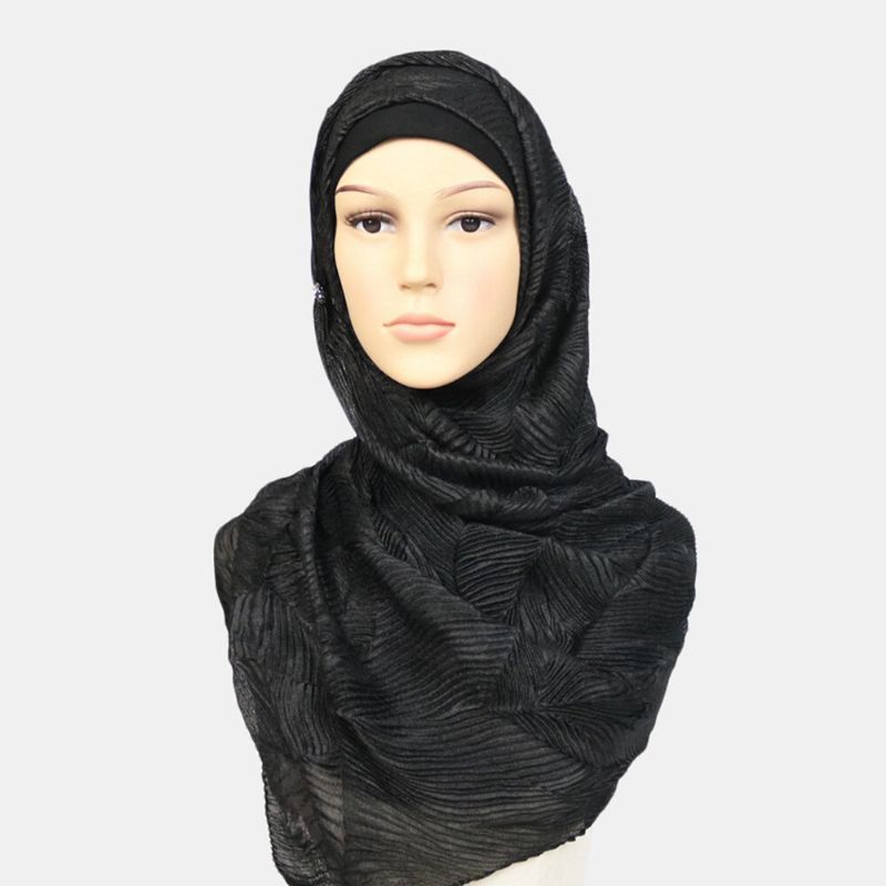 Femmes Polyester Solide Couleur Soie Ethnique Turban Hijab