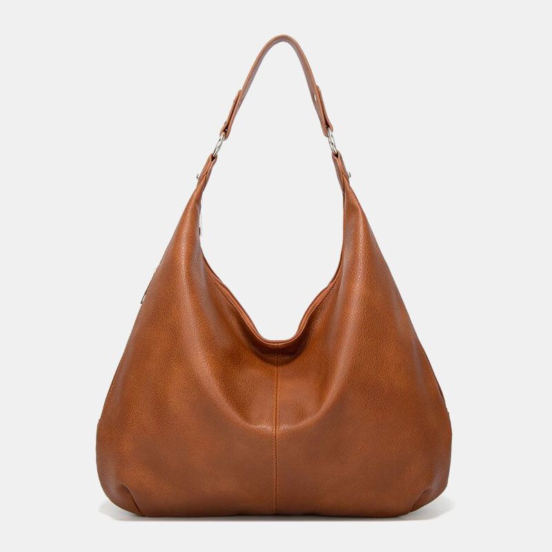 Femmes Pu Cuir Grande Capacité Vintage Sac À Bandoulière Sac À Main Fourre-tout