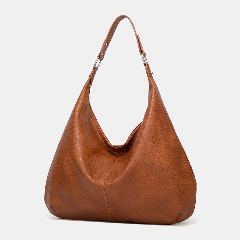 Femmes Pu Cuir Grande Capacité Vintage Sac À Bandoulière Sac À Main Fourre-tout