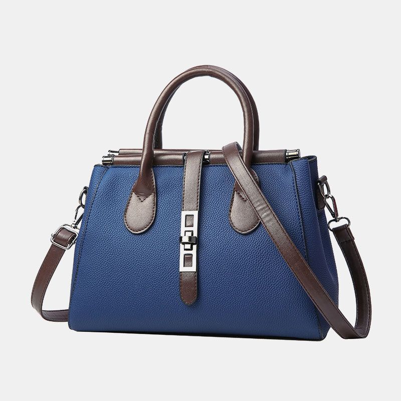 Femmes Pu Cuir Mode Casual Capacité Moyenne Couleur Unie Multi-porter Sac À Main Sac À Bandoulière Sac À Bandoulière