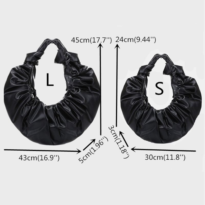 Femmes Pu Cuir Mode Nuage Pli Sac À Main Sac À Bandoulière Fourre-tout Sacs À Bandoulière