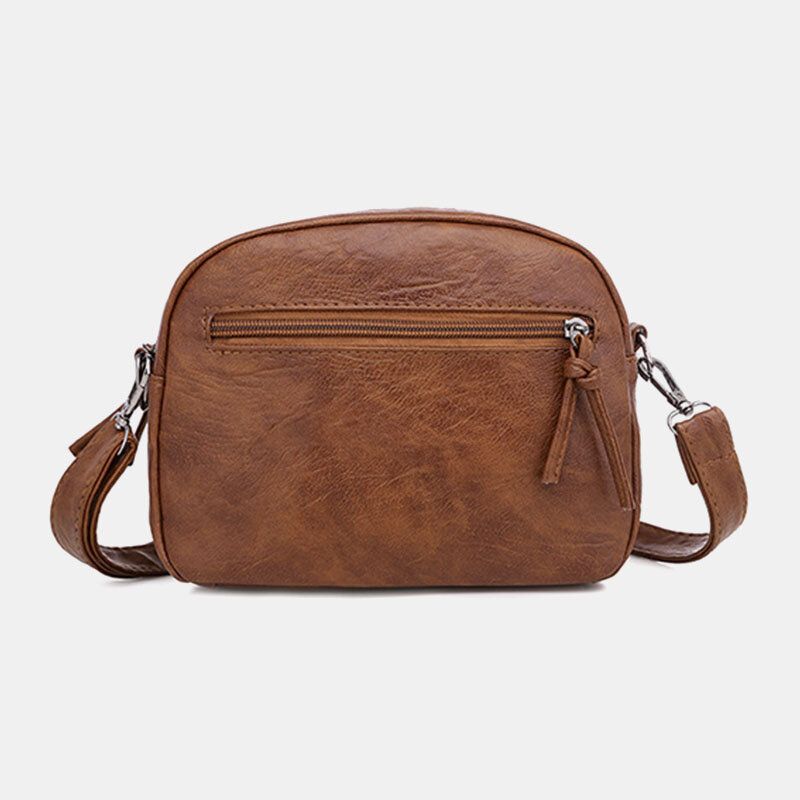 Femmes Pu Cuir Multi-poches Rétro Mode 6.3 Pouces Téléphone Sac Doux Bandoulière Sacs Sac À Bandoulière