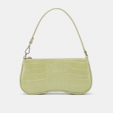 Femmes Pu Français Avocat Bâton Sac Petit Foule Sac Vintage Crocodile Motif Femmes Sac Une Épaule Français Underarm Sac Sacs À Main