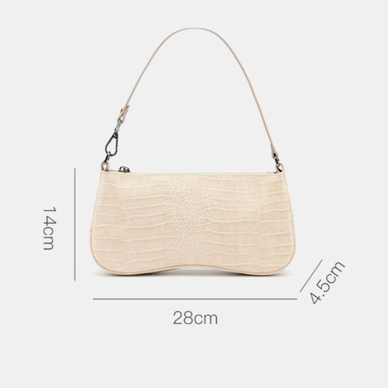 Femmes Pu Français Avocat Bâton Sac Petit Foule Sac Vintage Crocodile Motif Femmes Sac Une Épaule Français Underarm Sac Sacs À Main