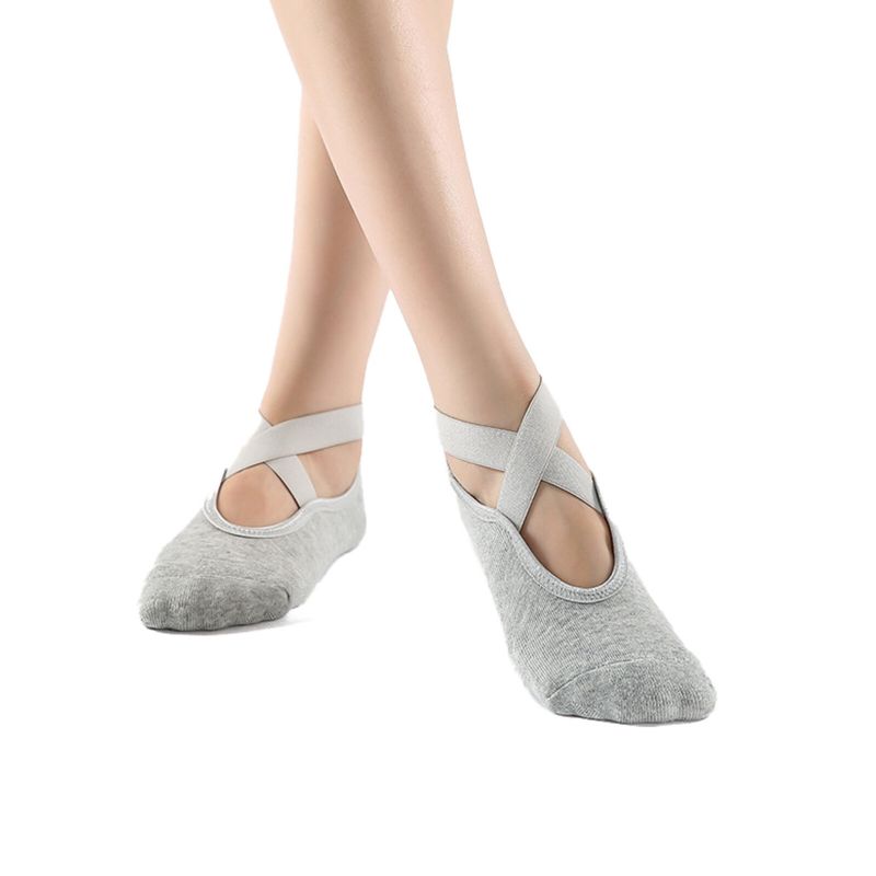 Femmes Respirant Absorbant La Transpiration Sports De Plein Air Déodorant Antidérapant Chaussettes De Yoga Tête Ronde Respirant Chaussettes De Sol