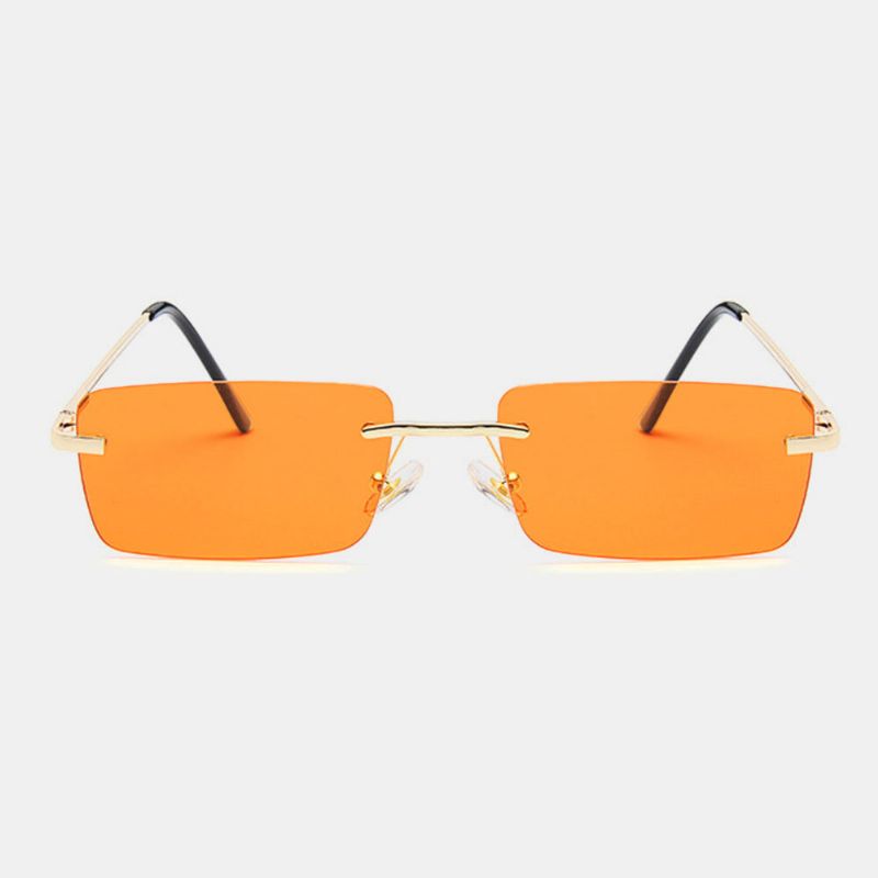 Femmes Rétro Multicolore Framelss Petit Carré Mode Personnalité Uv Protection Lunettes De Soleil