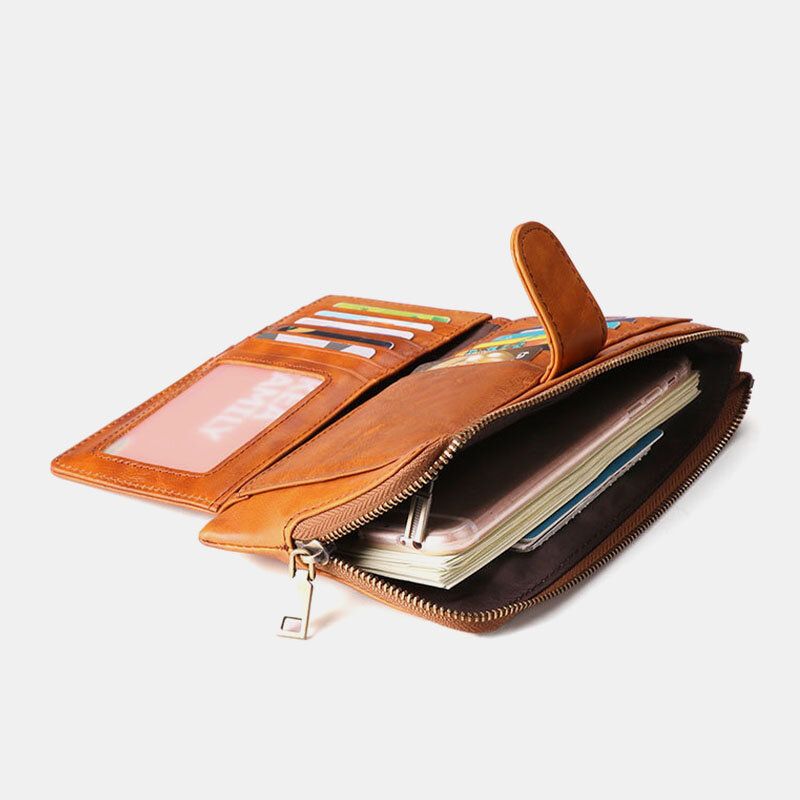 Femmes Rfid En Cuir Véritable Multi-cartes Fentes Téléphone Sac Pince À Billets Portefeuille