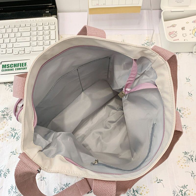 Femmes Sac En Tissu En Nylon Décontracté Mode Quotidien Sac À Bandoulière Sac À Bandoulière Étudiant Sac D'école