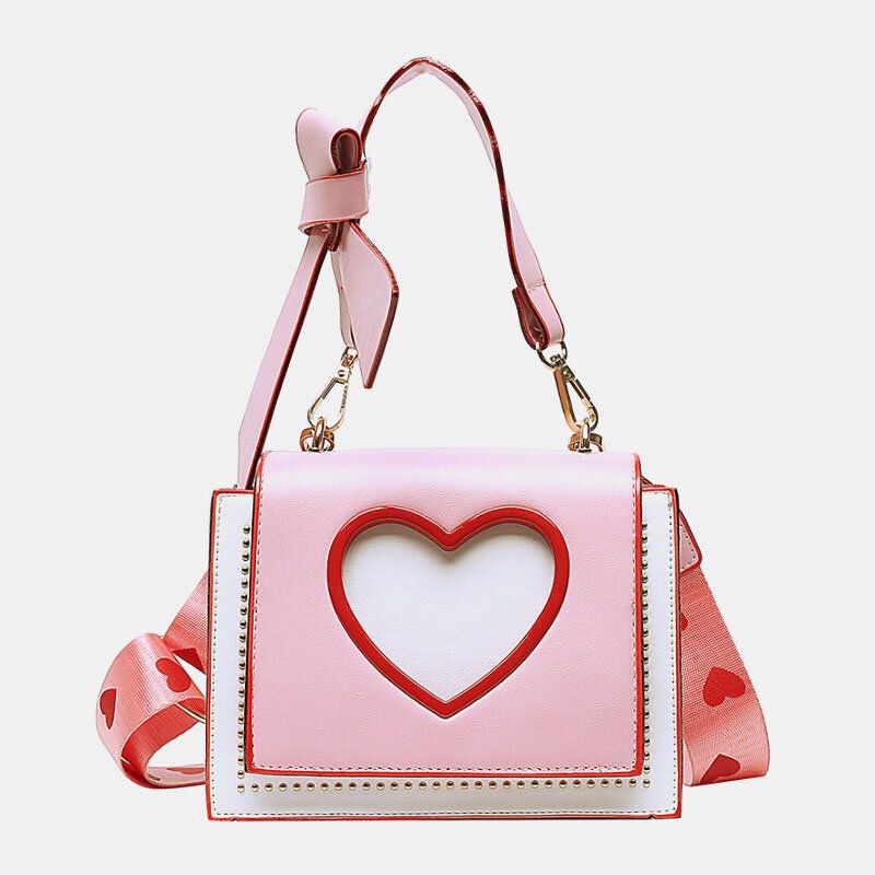 Femmes Saint Valentin Évider Amour Brodé Sac À Bandoulière Sac À Bandoulière Sac À Main