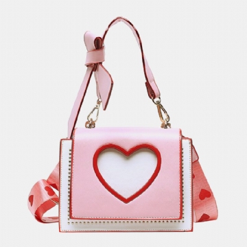 Femmes Saint Valentin Évider Amour Brodé Sac À Bandoulière Sac À Bandoulière Sac À Main