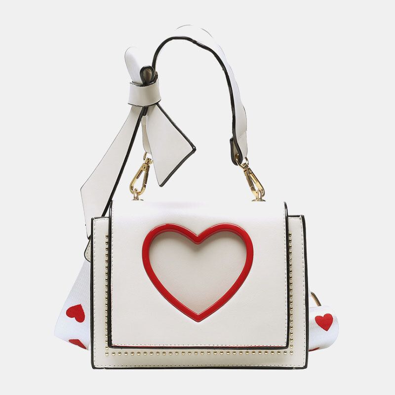 Femmes Saint Valentin Évider Amour Brodé Sac À Bandoulière Sac À Bandoulière Sac À Main