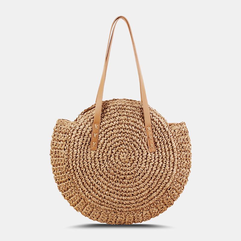 Femmes Simplicity Stripe Straw Bag Sacs À Main Tote Retro Beach Bag