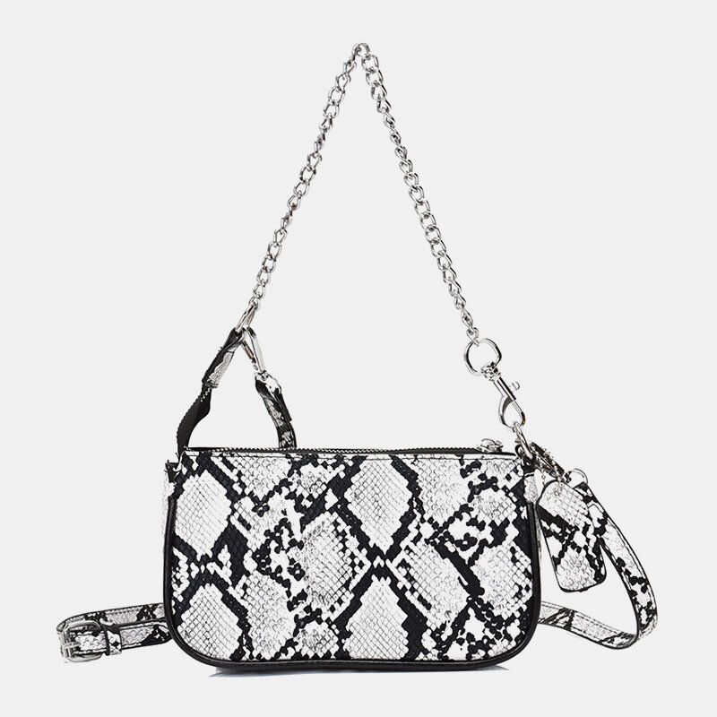 Femmes Snake-skin Patternn Solid Color Casual Fashion Sac À Bandoulière Cross Body Bag