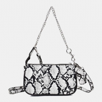 Femmes Snake-skin Patternn Solid Color Casual Fashion Sac À Bandoulière Cross Body Bag