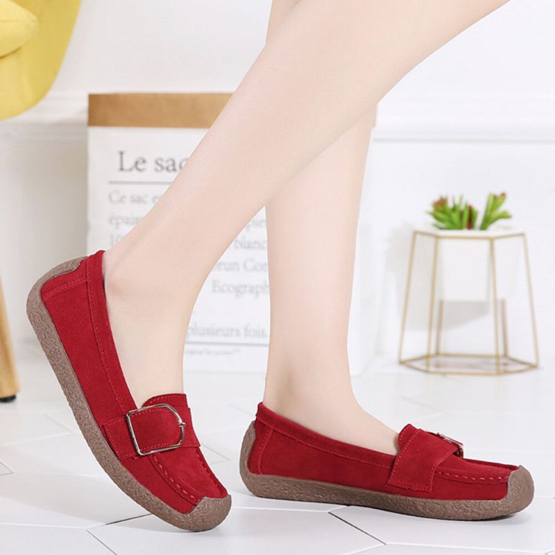 Femmes Soft Sole Buckle Respirant Casual Slip On Flats