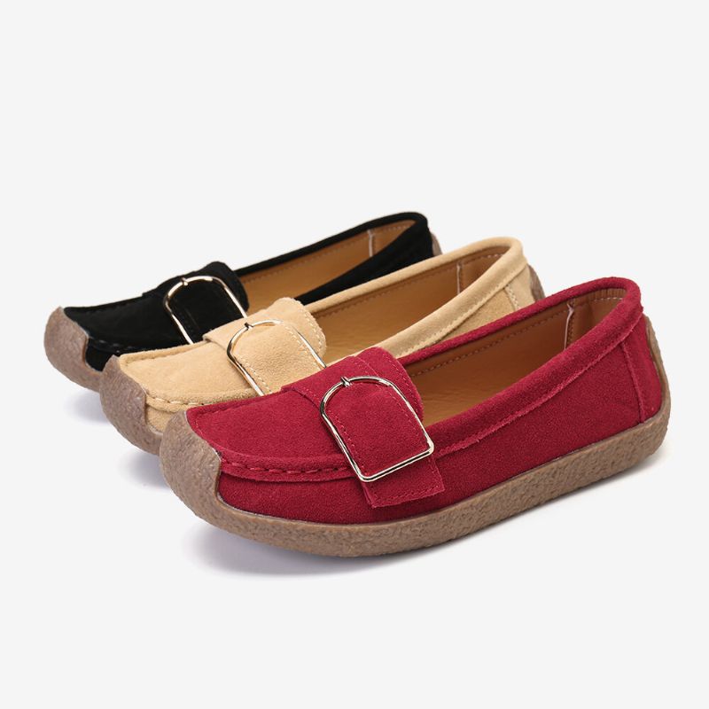 Femmes Soft Sole Buckle Respirant Casual Slip On Flats